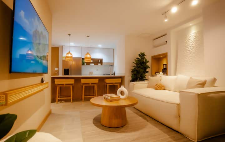 Apartment Tulum Style in Poblado with AC&city view