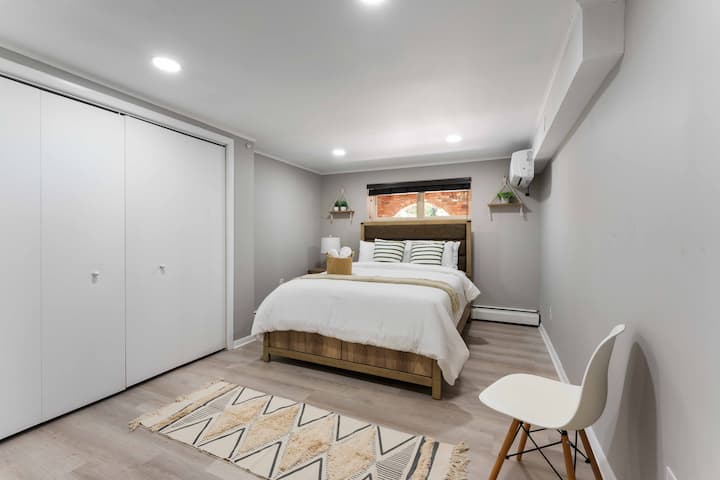 Lower level bedroom with Queen bed