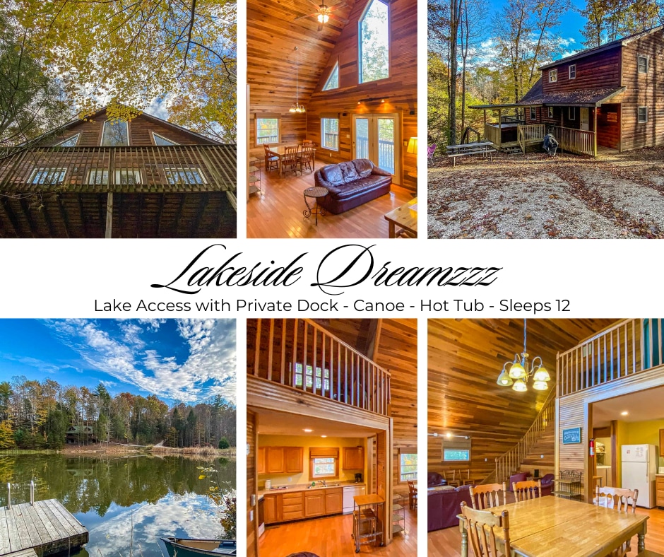 New! Lakeside Dreamzzz w/ Hotub Waterfront Cabins for Rent in