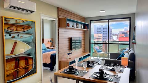 Popular Airbnb listing: Smart Stay 1003 | Pool | Gym | Air in the Living Room in Maceió