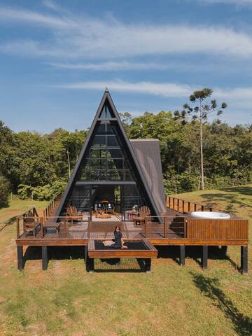 Entire home with 2 bedrooms in Canela - Cabana 28 A-frame Gramado RS