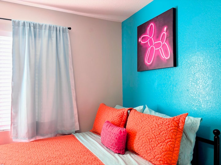 Comfy queen-sized bed in the second bedroom.