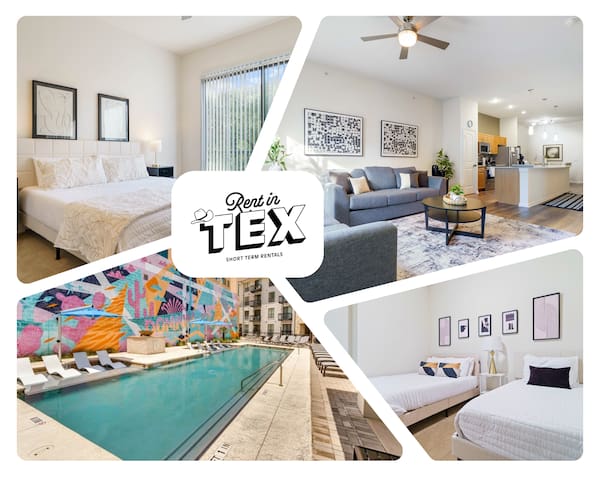 Luxury 2BR/2BA Domain Condo • Pool & Modern Décor