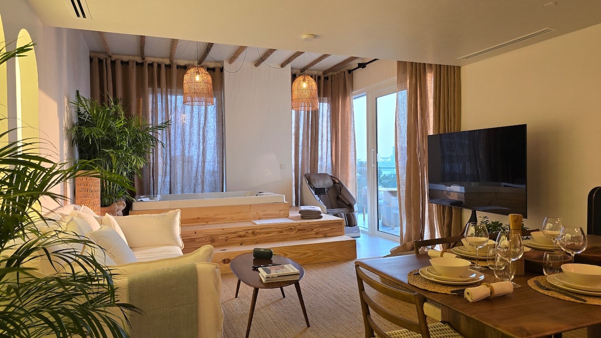 Erfolgreiche Airbnb-Immobilie: Private Spa 2BR Holistic Retreat with Beach & Pool in Dubai Marina