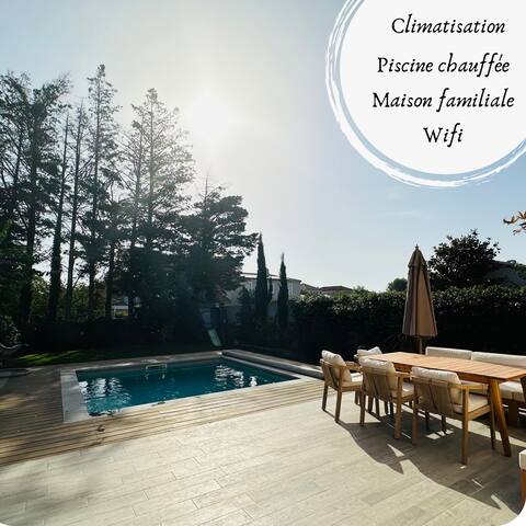 The Peaceful house with a private heated pool