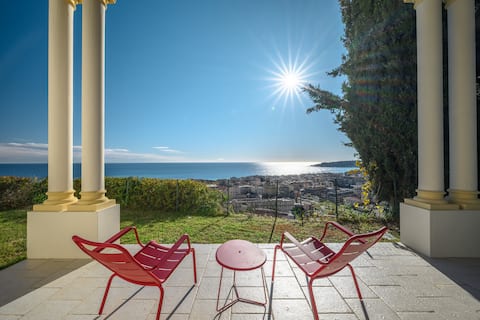 Beautiful period villa with sea view, 14 minutes to the beach