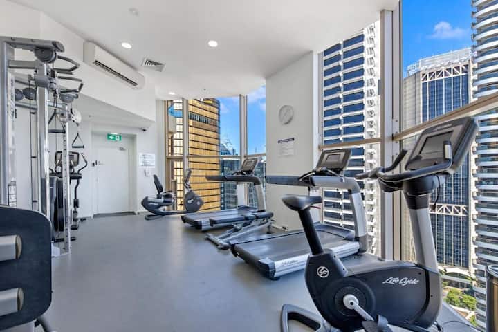 The gym with an amazing view.