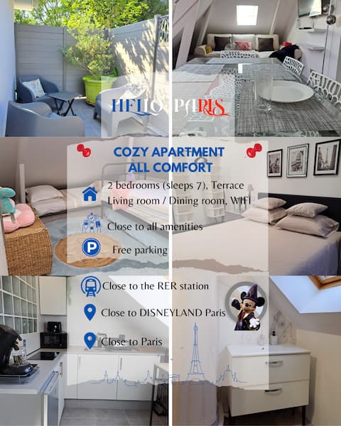 The Parisian-Cozy 3-room flat near Disney/Paris
