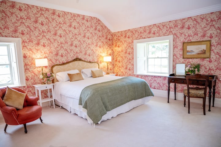 Lovely bedroom with stunning views.