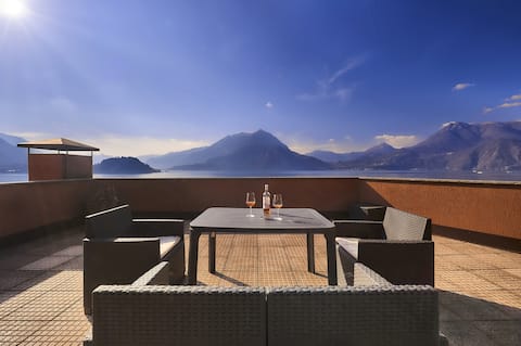 Private terrace with lake view near Varenna