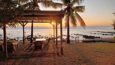 Beachfront villa in Black River with lush garden