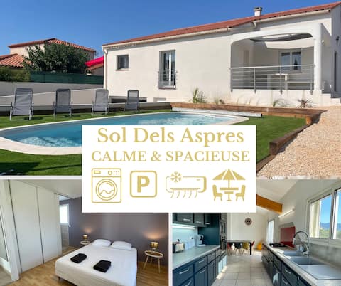 Villa Sol Dels Aspres-Pool-BBQ-Air conditioning-Spacious