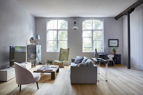 Popular Airbnb listing: Spacious & Central Designer Loft on Gertrude St in Fitzroy