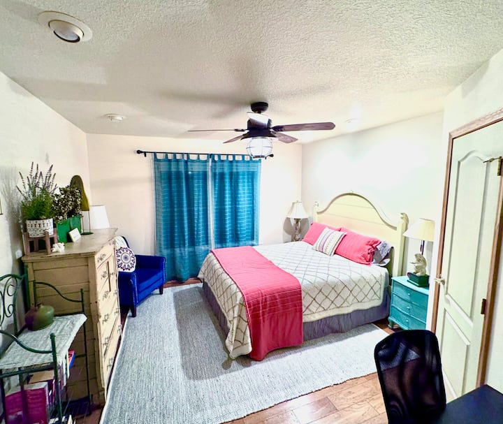 Although this bedroom doesn't have a lake view from the bed, the most expansive view is right outside your door! Plus you can go to bed late, have secret midnight snacks, or quiet mornings all to yourself!