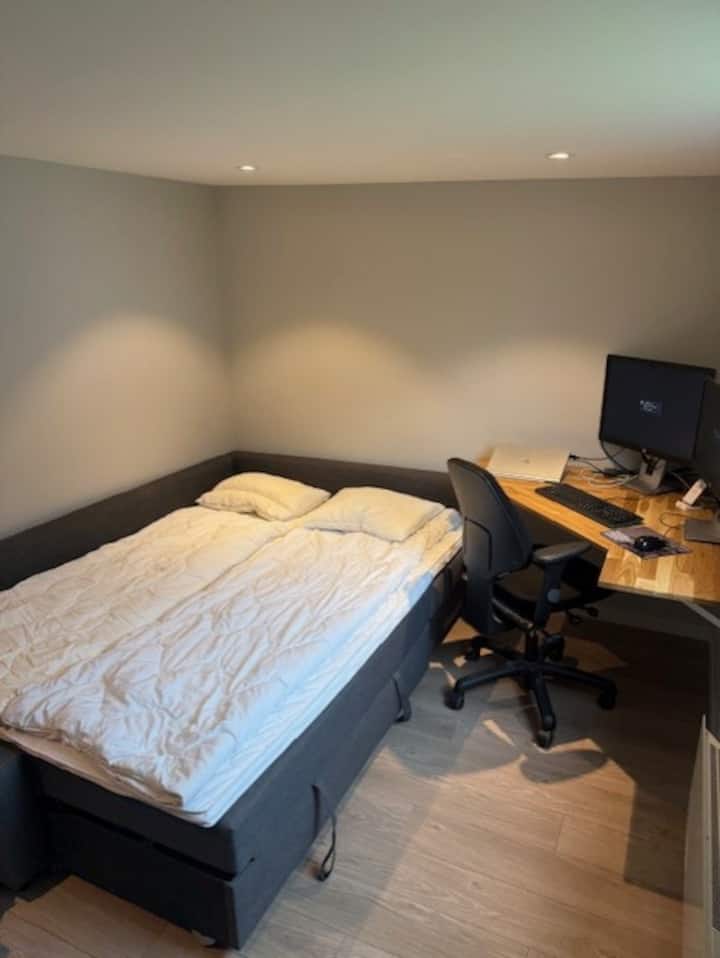 Ured/soba za goste sa sofom na razvlačenje širine 140 cm. Napomena: ovaj prostor ima zaseban ulaz koji se nalazi nekoliko metara od ulaza u kuću u nizu (na istom dvorištu).