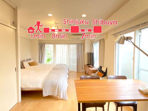 8min to Shinjuku/16min to Shibuya/