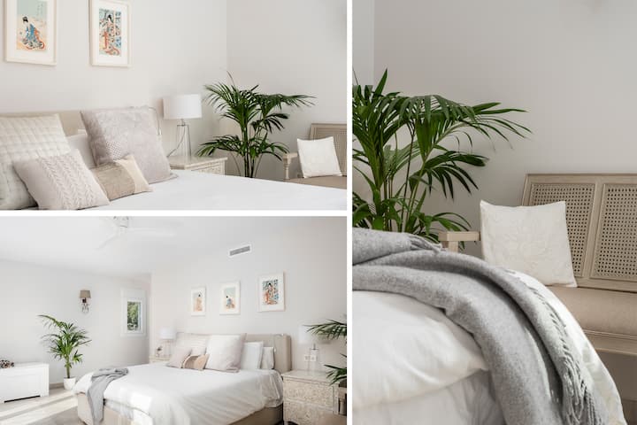 Ლუქს-კლასის მთავარი საძინებელი საკმარისი სივრცით, შუშის კარების ორი კომპლექტით, საიდანაც ბაღის ხედი იშლება. Შედის ზემო ტერასა, საგარდერობო ოთახი და დიდი სააბაზანო. Იმპერადორის ზომის მატრასი, 200 × 200 სმ, დამზადებულია ბუნებრივი მასალით.