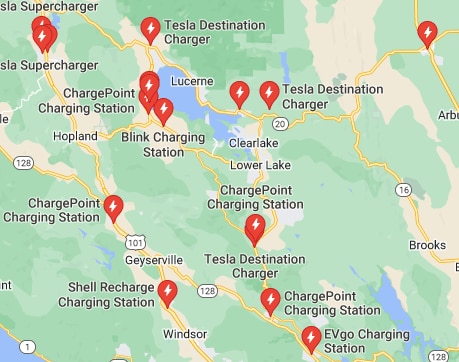 More charging stations are popping up. at Stargazing Dome in Hidden Valley Lake