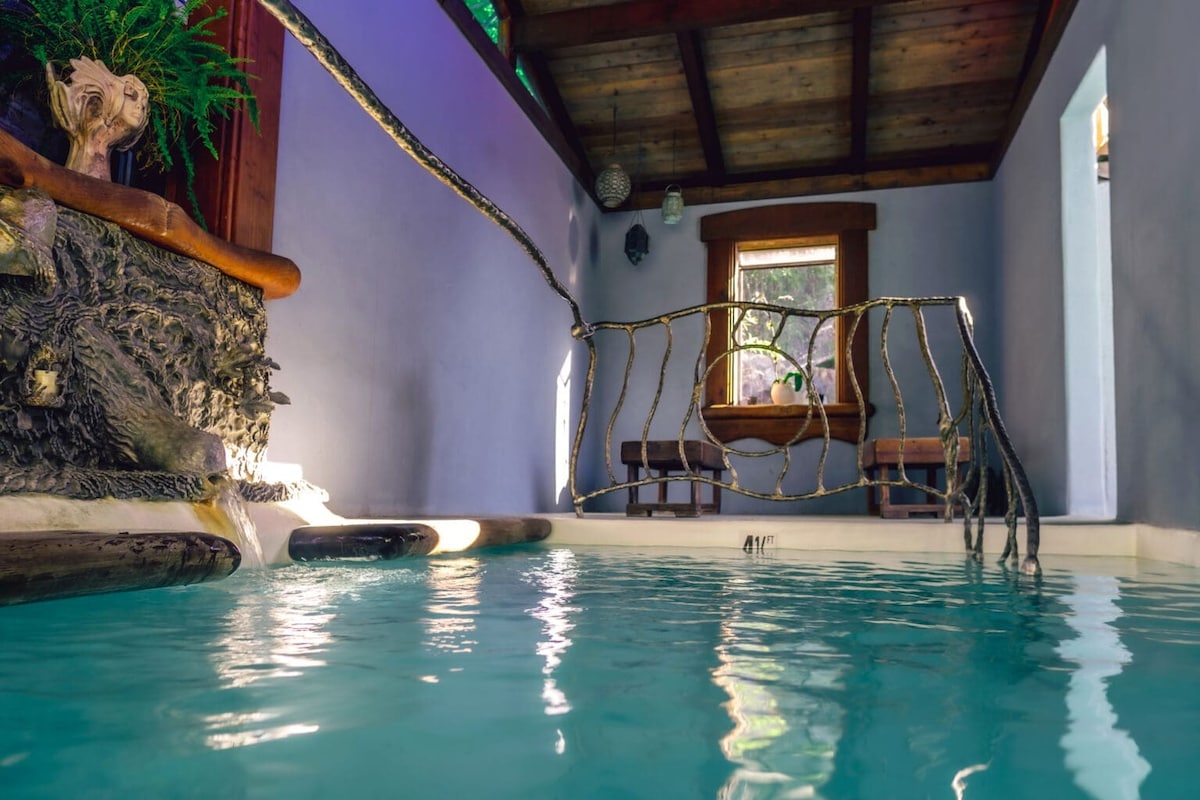 The sacred hot pool at Harbin Hot Springs, with sculptural elements by the Bubblemeister, a local artist. Visit with a 6 hour day pass, $35-70.) Easy 10 minute drive. at Stargazing