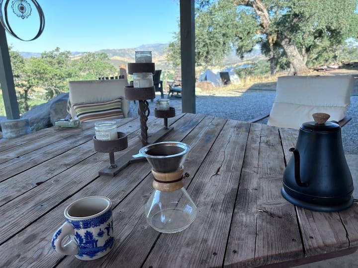 SHARED AREAS Make coffee and tea and watch the sunrise. at Stargazing Dome in Hidden Valley Lake