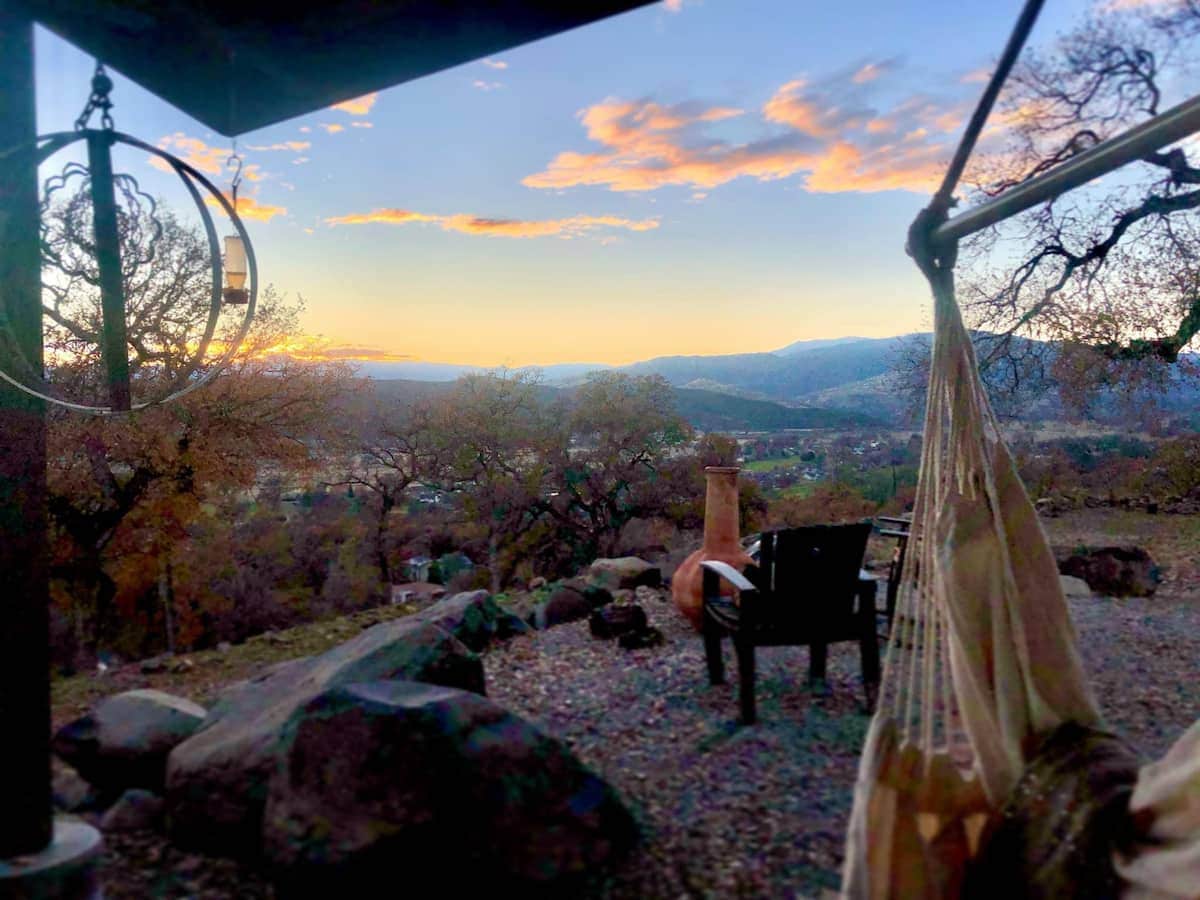 Sunset is different every day, but best in Winter-Spring. at Stargazing Dome in Hidden Valley Lake