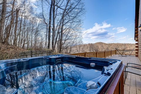 Mountain Retreat | Balcony w/ Hot Tub & Grill