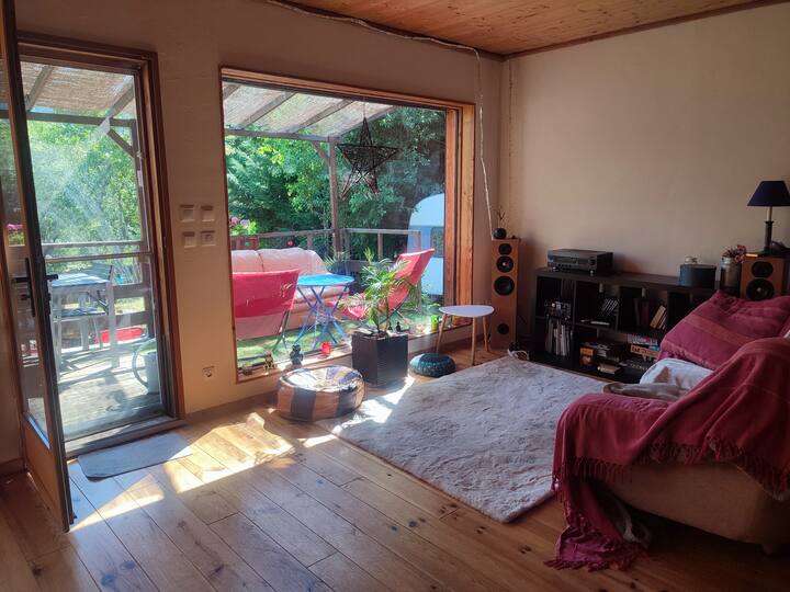 Maison En Bois Sur Pilotis Avec Jardin - Lozère