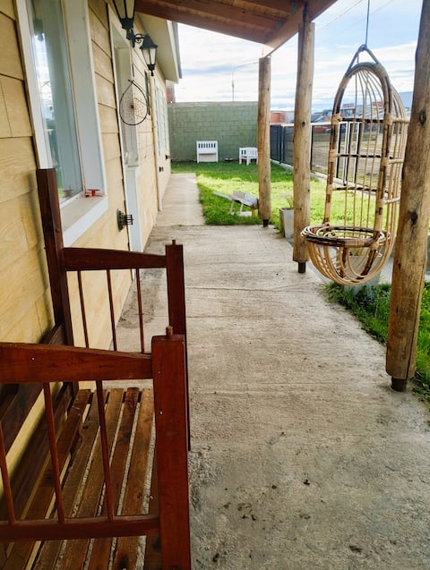 Family house with enclosed patio.