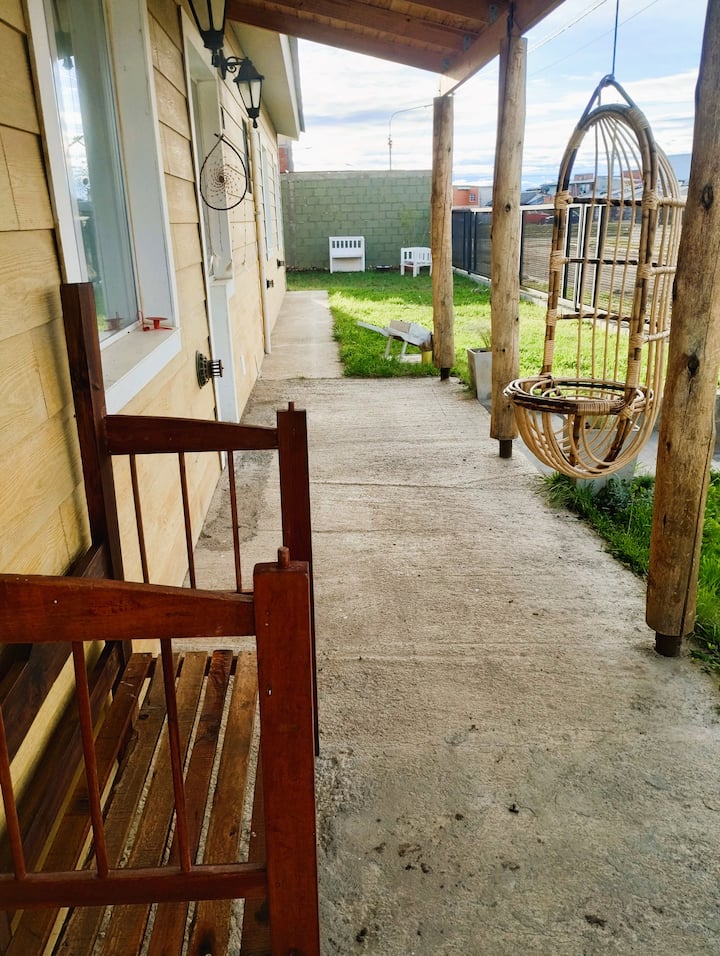 Family house with enclosed patio.
