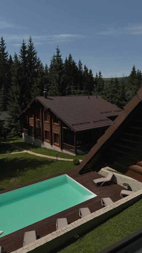 Forest & Mountains - Modern 6 Bedroom Chalet with Fireplace