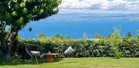 Studio with exceptional views of Lake Geneva