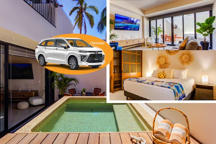 Suite with Private Pool. One block to the beach!