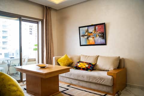 Successful Airbnb property: Cozy 2 BR apartment with panoramic pool view in Ain Harrouda