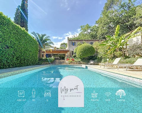 Villa within walking distance of Valbonne village – Pool – Sauna