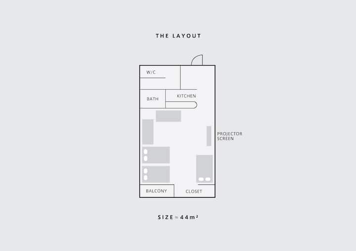 Latre Hakata 2 - Central Studio With Projector - Fukuoka