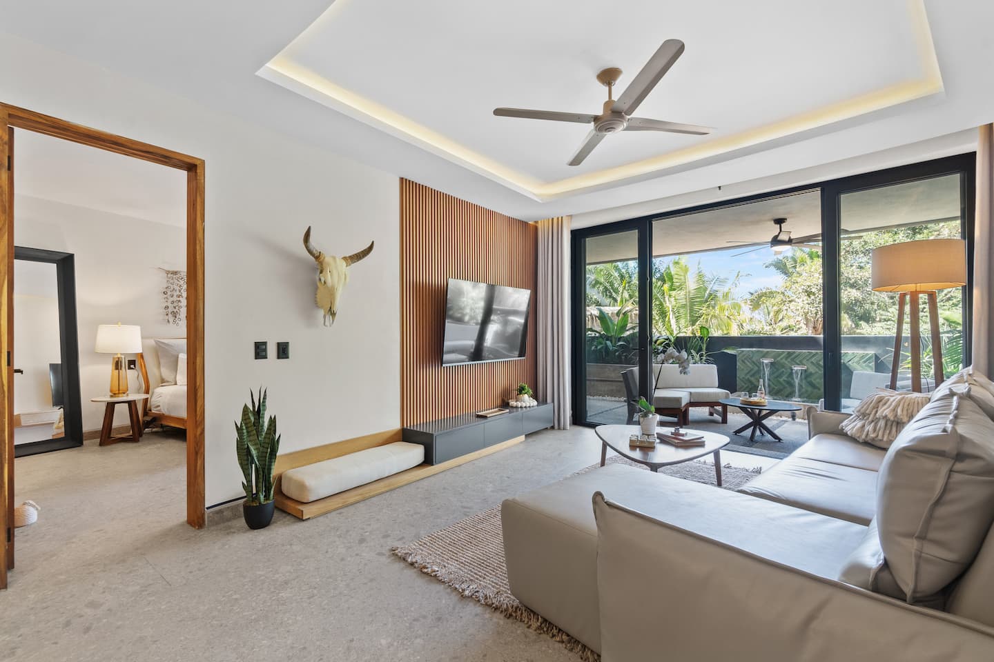Come back from the beach, collapse into the sofa, and let the ceiling fan do the rest.
