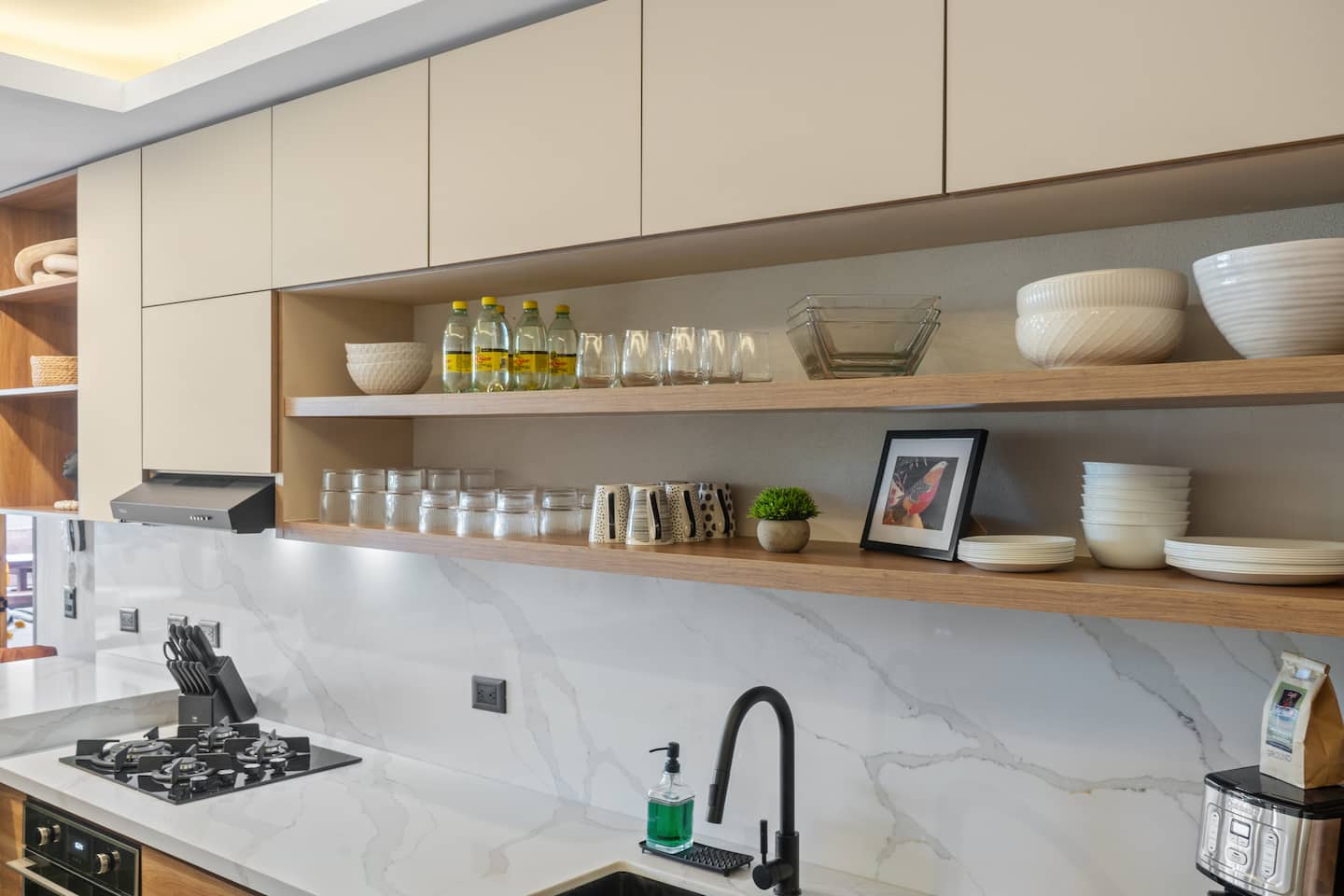Find everything you need right where it should be. This kitchen is stocked and set up for real cooking.