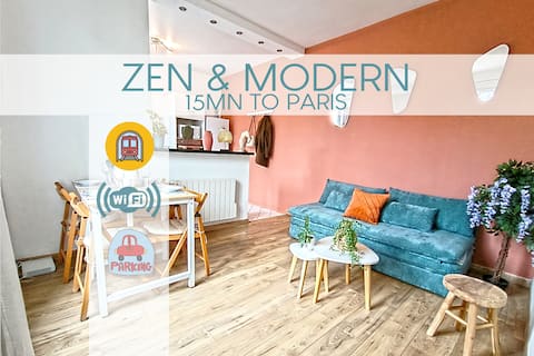 15 minutes from central Paris - Parking & quiet neighborhood