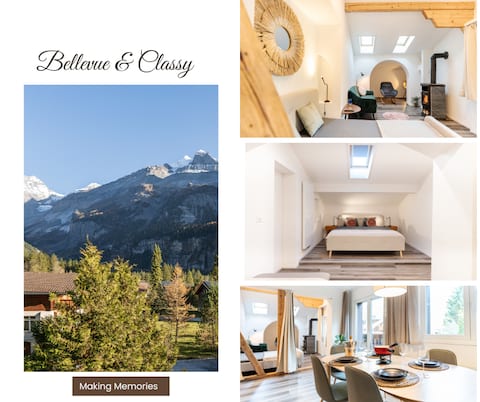 Top Airbnb: Bellevue & Classy Mountain View Apartment in Kandersteg