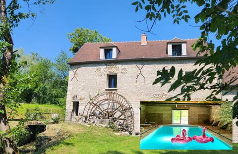Superb Moulin - year-round pool 1h15 Paris
