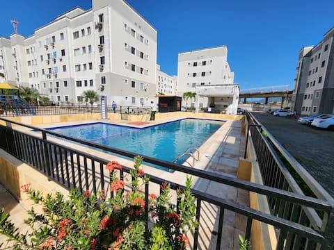 Apartment next to the mall and subway, with air-conditioning.