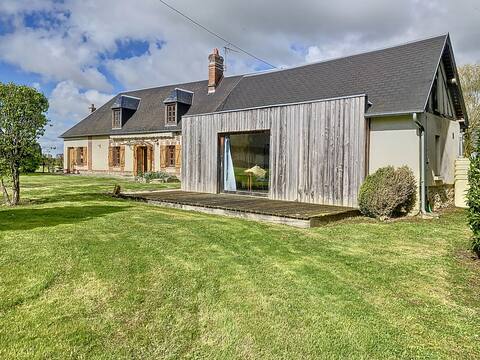 Family home with pool, pond and garden