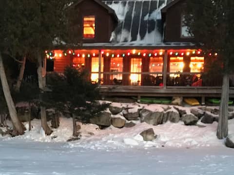 Waterfront post and beam cabin