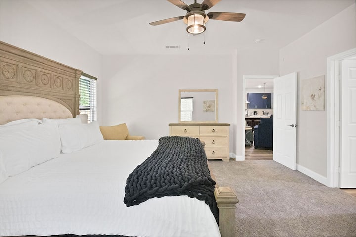 Access the spacious private master suite from the living room.  A nice retreat for a good night rest. 