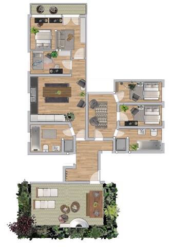 ※ Flatista Homes – Penthouse※ 8 Gäste※ Rooftop Gym gallery image 2