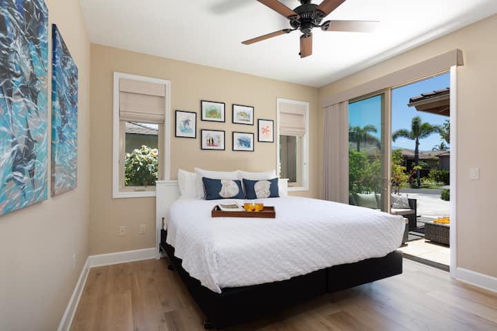 Dhoma e dytë e gjumit me dy krevate dopio ose "king" (shfaqet "King") ka qasje të përbashkët në lanai