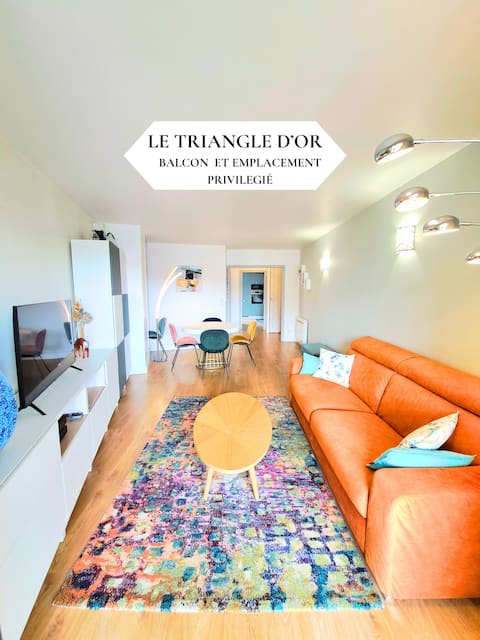 Top Airbnb: The Golden Triangle: Spacious, stylish, central, with balcony à Caluire Et Cuire
