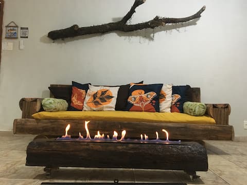 Popular Airbnb listing: Eucalyptus Retreat - large house, pool, fireplace in Miguel Pereira
