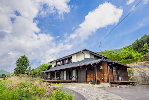 The comfort of a renovated old house, the beauty of the wood in the interior, and the luxury of the