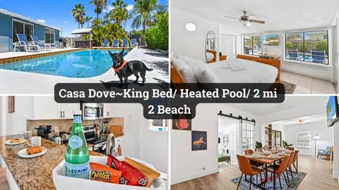 Casa Dove: Pool & King 2mi Beach, with King Bed